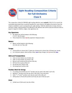 The composition criteria for MSHSAA sight reading selections were revised inAs a result, the committee determined that it would be beneficial to music directors throughout the state to have this criterion avail