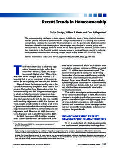 Recent Trends in Homeownership