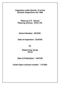 Inspection under Section 10 of the Schools Inspections Act 1996