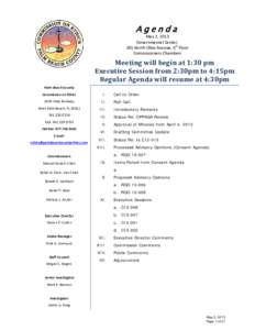 Agenda  May 2, 2013 Governmental Center, 301 North Olive Avenue, 6th Floor Commissioners Chambers