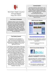 Wickham Parish Council Annual Report