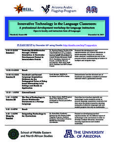      Innovative  Technology  in  the  Language  Classroom:     A  professional  development  workshop  for  language  instructors  