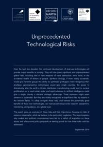 Policy Brief: Unprecedented Technological Risks  Future! of Humanity Institute