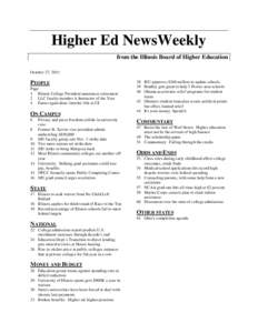 American Association of State Colleges and Universities / Committee on Institutional Cooperation / Association of American Universities / University of Illinois at Urbana–Champaign / Richard Herman / Eastern Illinois University / Illinois College / Southern Illinois University / University of Florida / Illinois / North Central Association of Colleges and Schools / Association of Public and Land-Grant Universities