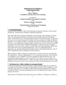 Electronic voting / Election fraud / National Institute of Standards and Technology / Technical Guidelines Development Committee / United States Department of Commerce / Voter-verified paper audit trail / Help America Vote Act / Electoral fraud / Election Assistance Commission / Politics / Election technology / Government