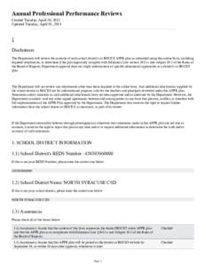 Annual Professional Performance Reviews Created Tuesday, April 30, 2013 Updated Tuesday, April 01, Disclaimers