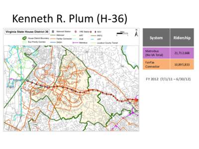 Kenneth R. Plum (H-36) System Ridership  Metrobus