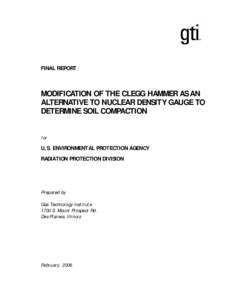 Modification of the Clegg Hammer as an Alternative to Nuclear Density Gauge To Determine Soil Compaction