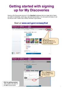 Microsoft Word - Getting started with signing up for My Discoveries in Easyfind.doc