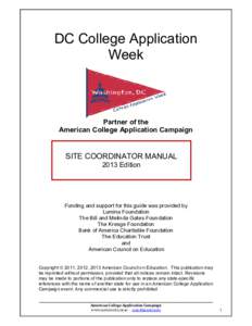 DC College Application Week Partner of the American College Application Campaign