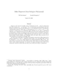 Affine Dispersers from Subspace Polynomials Eli Ben-Sasson∗ Swastik Kopparty  †