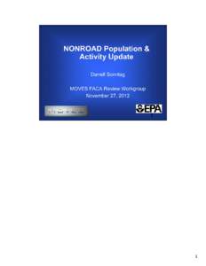 Nonroad Population & Activity Update: MOVES FACA MOVES Review Work Group - November 27, [removed]slide presentation (November 27,2012)