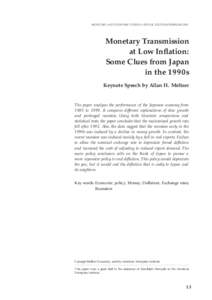 MONETARY AND ECONOMIC STUDIES (SPECIAL EDITION)/FEBRUARYMonetary Transmission at Low Inflation: Some Clues from Japan in the 1990s