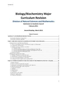 Biology/Biochemistry Curriculum Revision Committee