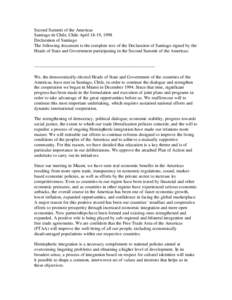 United Nations / International trade / Free Trade Area of the Americas / Harmony with nature / Pan American Health Organization / Economic development / 1st Summit of the Americas / Canada-Latin America relations / Americas / Foreign relations of Argentina / Organization of American States