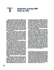 Appendix 2 -- IEO Evaluation Report -- The IMF and Argentina, [removed]2004