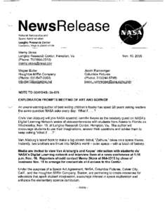 ~  NewsRelease National Aeronautics and Space Administration