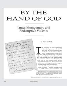 BY THE HAND OF GOD James Montgomery and Redemptive Violence  by Brian R. Dirck