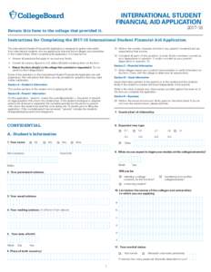 INTERNATIONAL STUDENT FINANCIAL AID APPLICATIONReturn this form to the college that provided it.