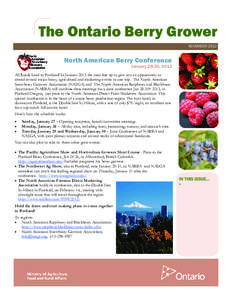 The Ontario Berry Grower NOVEMBER 2012 North American Berry Conference  January 28-30, 2013
