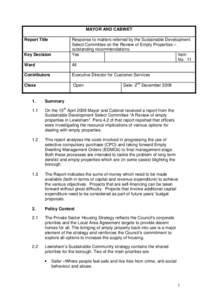 United Kingdom / Affordable housing / Housing Benefit / Insurance / English property law / Eminent domain / Empty Dwelling Management Orders