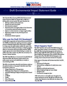 Transportation in the United States / Environmental impact statement / Columbia River Crossing / National Environmental Policy Act / Vancouver /  Washington / Interstate 5 in Washington / Portland /  Oregon / Impact assessment / Washington / Geography of the United States