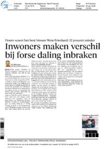 Publicatie Datum cm2 : Noordhollands Dagblad ed. West Friesland : 10 jan 2015