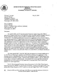 May 28, 2004  Letter to WASA