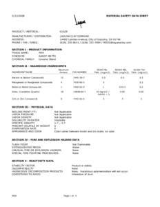 Text1 MATERIAL SAFETY DATA SHEET  PRODUCT / MATERIAL: