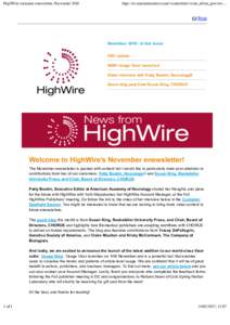 HighWire customer enewsletter, Novemberhttps://ui.constantcontact.com/visualeditor/visual_editor_preview.... Print