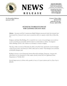 NEWS R E L E A S E For Immediate Release January 8, 2015