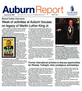 AuburnReport January 16, 2009 For  t h e f a c u l t y a n d s t a ff o f