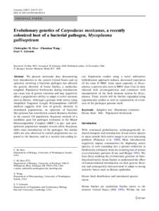 Genetica[removed]:217–225 DOI[removed]s10709[removed]ORIGINAL PAPER  Evolutionary genetics of Carpodacus mexicanus, a recently