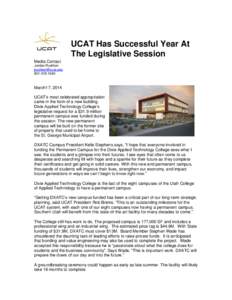 UCAT Has Successful Year At The Legislative Session Media Contact Jordan Rushton