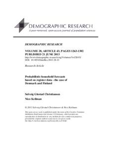 Probabilistic household forecasts based on register data - the case of Denmark and Finland