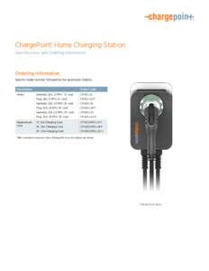 ChargePoint® Home Charging Station Specifications and Ordering Information Ordering Information Specify model number followed by the applicable code(s). Description