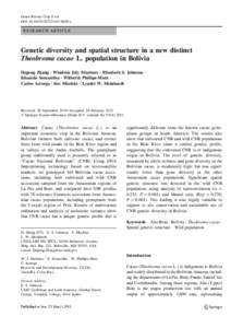 Genet Resour Crop Evol DOI[removed]s10722[removed]y RESEARCH ARTICLE  Genetic diversity and spatial structure in a new distinct
