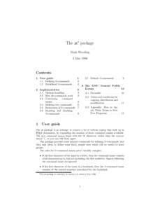 The at∗ package Mark Wooding 2 May 1996 Contents 1 User guide