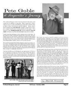 Pete Goble A Songwriter’s Journey pic of pete