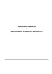 Einundzwanzigster Tätigkeitsbericht des Landesbeauftragten für den Datenschutz in Baden-Württemberg Inhaltsverzeichnis