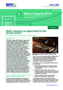 December[removed]Water Integrity Brief Providing a concise overview of specific themes related to water integrity