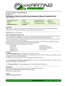 Clarification of Ruleand Technical Complaint Form