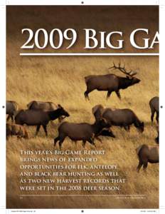2009 Big Ga  This year’s Big Game Report brings news of expanded opportunities for elk, antelope and black bear hunting as well