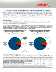 2015 AARP National Caregiving Survey of Registered Voters Age 40 and Older More than 42 million family caregivers each year provide unpaid care for aging parents, spouses, aunts, uncles, friends, or other loved ones so t