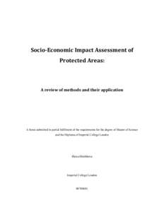 ! ! Socio&Economic!Impact!Assessment!of! Protected!Areas:!! ! !