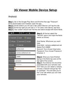 3G Viewer Mobile Device Setup (Template)