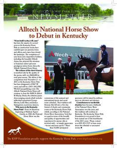 Kentucky Horse Park Foundation Summer 2011 Newsletter  Alltech National Horse Show