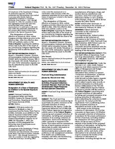 Health policy / Pharmacology / United States Department of Health and Human Services / Food and Drug Administration / Energy Employees Occupational Illness Compensation Program / Paperwork Reduction Act / John Howard / National Institute for Occupational Safety and Health / Government / Pharmaceutical sciences