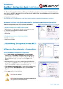 MDaemon Messaging Server - BlackBerry Configuration Guide