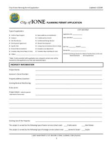 City of Ione Planning Permit Application  City of IONE Updated: [removed]